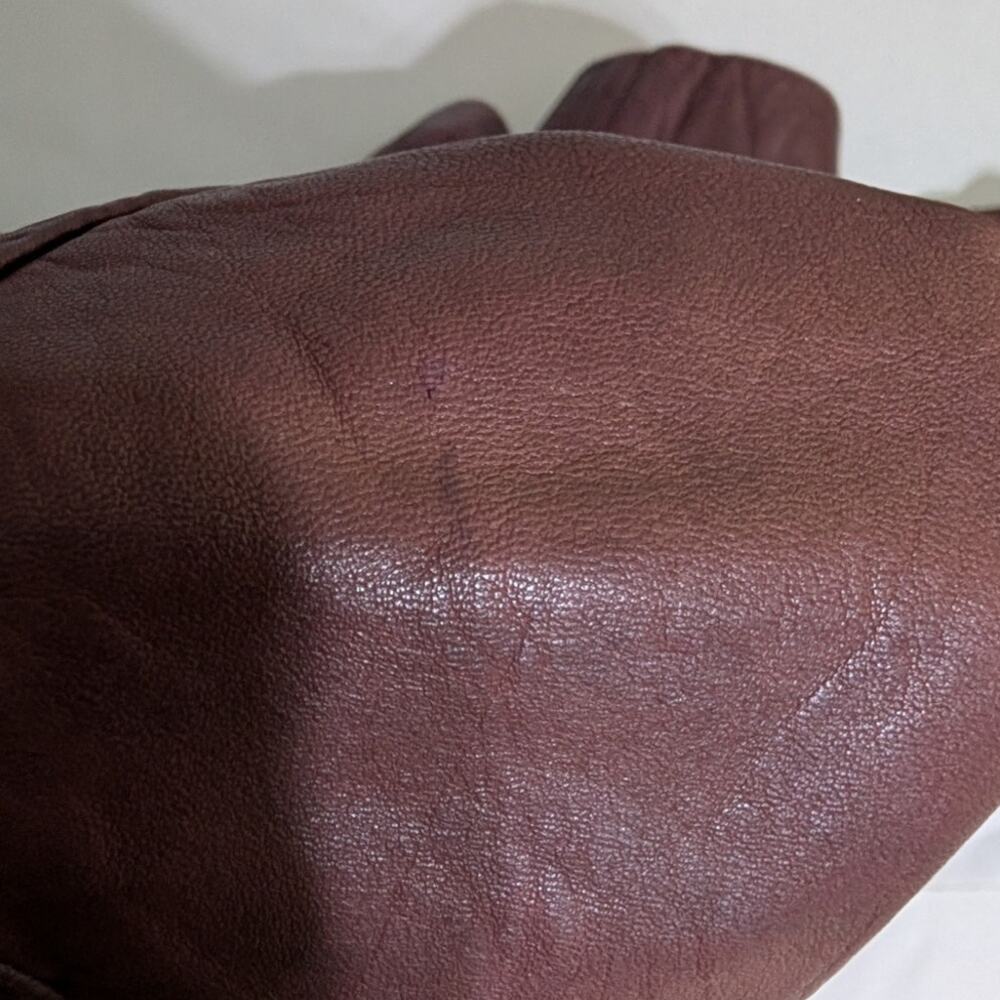 Madewell Washed Leather Motorcycle Jacket Size XS Cabernet Wine Preowned - Picture 13 of 14